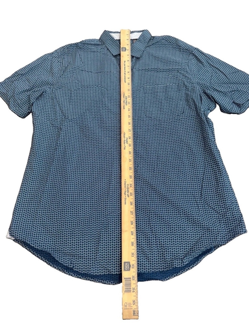 Van Heusen Navy Micro-Pattern Short-Sleeve Button-Down Shirt - Picture 3 of 5